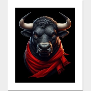 The bull uses a scarf Posters and Art